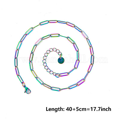 4 мм унисекс 304 нержавеющая сталь скрепки цепи ожерелья AU9647-5-1