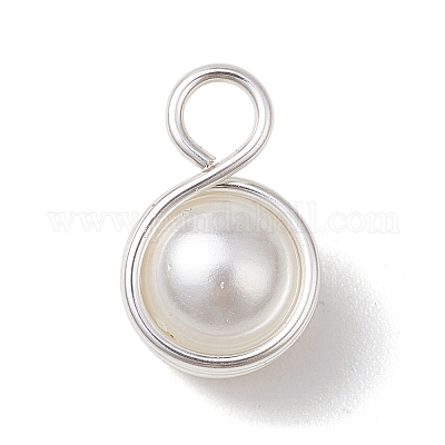 Подвески из круглой медной проволоки с ракушками и жемчугом PALLOY-JF03261-02-1