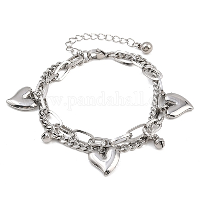 Многорядные браслеты из нержавеющей стали 304 BJEW-P365-02P-1