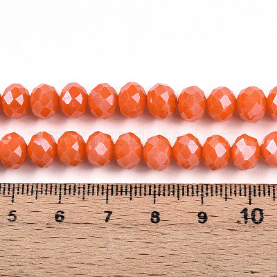 Стеклянные бусины с гальваническим покрытием  EGLA-A034-P8mm-A29-1