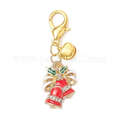 7 шт. подвесные украшения из эмалевого сплава на рождественскую тематику HJEW-MZ00328-1