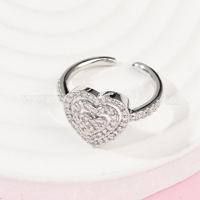 Манжеты из латуни с микро паве кубический цирконий для женщин RJEW-F182-05P-1