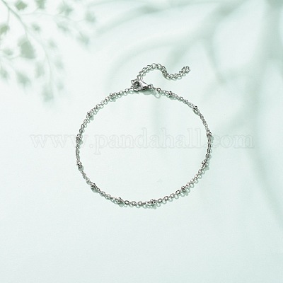 Не тускнеющий браслет на ногу из нержавеющей стали 304 для женщин AJEW-AN00501-1