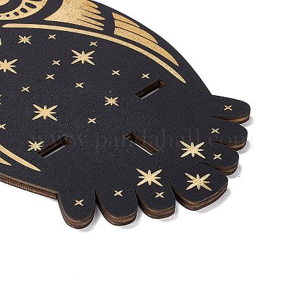 Черная подвесная деревянная хрустальная полка ODIS-G015-01F-1