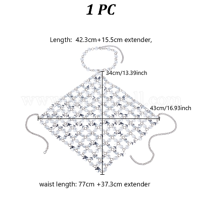 Железные и прозрачные акриловые цепи для груди бикини для сексуальных женщин&nbsp;AJEW-WH0348-730-1