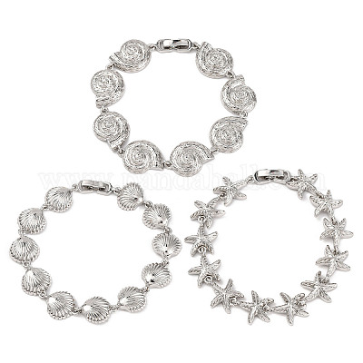 Латунь ссылка браслеты для женщин BJEW-H209-01P-1