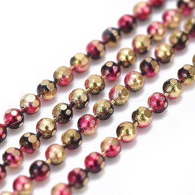 Граненые шариковые цепи из латуни с гальваническим покрытием KK-G358-B09-1