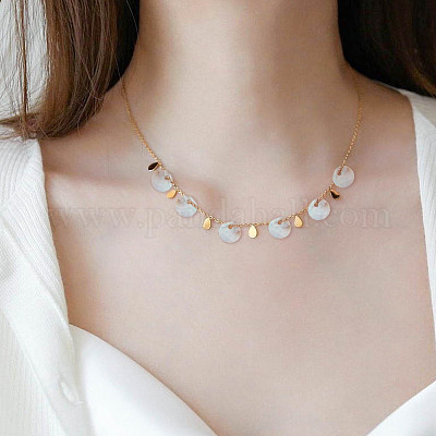 200 шт. плоские круглые подвески из натуральной ракушки акойя&nbsp;BSHE-AR0001-06-1