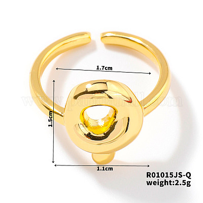 Модные латунные открытые манжеты для женщин с буквенным принтом UR6840-17-1