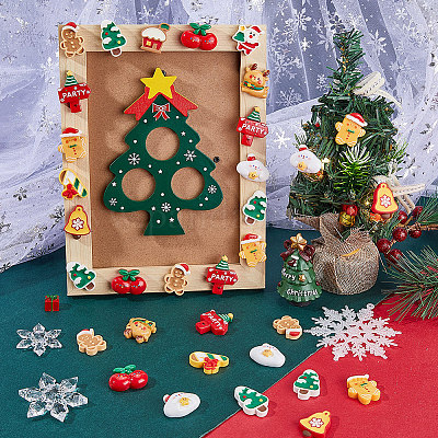 60cs 2 стиля рождественские непрозрачные смоляные декоден кабошоны RESI-SP0001-02B-1