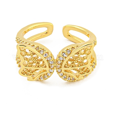 Кольцо-манжета из нержавеющей стали 304 с кубическим цирконием для женщин RJEW-S406-05G-01-1