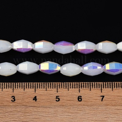 Стеклянные бусины с гальваническим покрытием  GLAA-Q101-03A-AB07-1