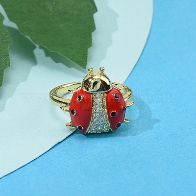 Открытые манжеты из латуни с микропаве и прозрачным фианитом RJEW-R024-01G-1