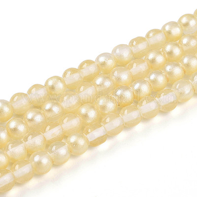 Запекание окрашенные прозрачные стеклянные бусины нити DGLA-N011-4mm-02-1