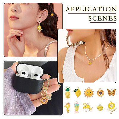 48шт 12 стиля подвески из сплава с эмалью ENAM-TA0002-95B-1