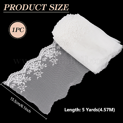 5 ярд полиэстеровой кружевной ткани с цветочным узором DIY-BC0013-19-1