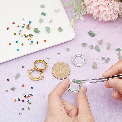 2 шт. 2 цвета плоские круглые плавающие медальоны из нержавеющей стали с подвесками-соединителями FIND-UN0001-84B-1