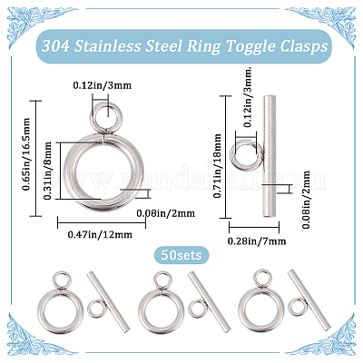 50 шт. застежки-тоглы из нержавеющей стали 304 STAS-SC0006-76-1