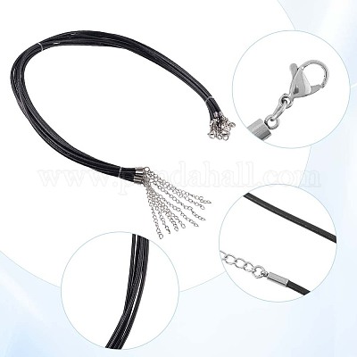 Изготовление 10 шт. круглых кожаных шнуров для ожерелий MAK-CL0001-01C-1