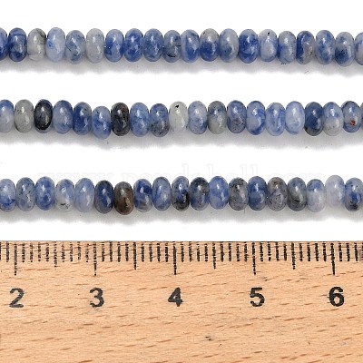 Натуральное синее пятно нитки из бисера яшмы G-L635-A12-4x2mm-1