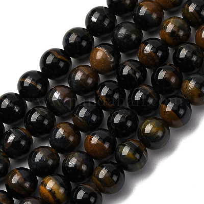 Нити железных бусин натурального синего тигрового цвета G-G286-A02-6mm-1