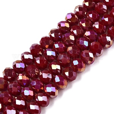 Стеклянные бусины с гальваническим покрытием  EGLA-A044-P6mm-B02-1