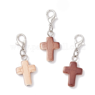 Подвесные украшения из искусственной бирюзы HJEW-JM03932-01-1