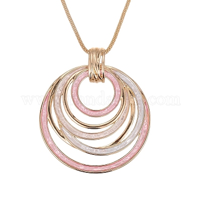 Многокольцевые эмалевые ожерелья из цинкового сплава для женщин FS-WG47317-02-1