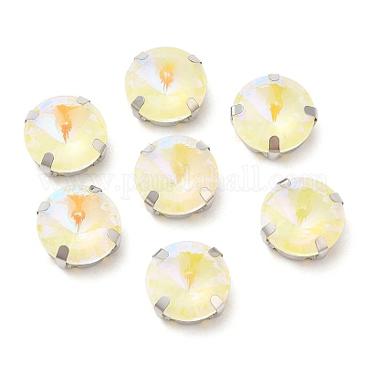 Мокко флуоресцентный(ми) плоский круглый пришитый страз GGLA-M006-02A-P04-1