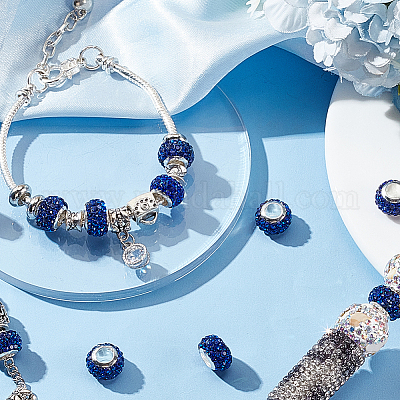 100шт полимерная глина со стразами европейские бусины RB-PH0001-54B-1