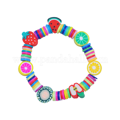 Плоские круглые бусины из глины ручной работы полимерные CLAY-CJ0001-20-1