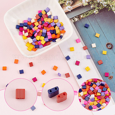 200 шт. 10-х цветные стеклянные бусины с тремя отверстиями SEED-AR0001-29-1