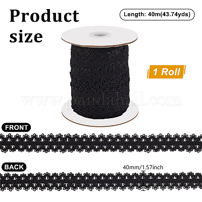 40 м нейлоновых эластичных двухсторонних кружевных лент пико OCOR-WH0101-47A-1