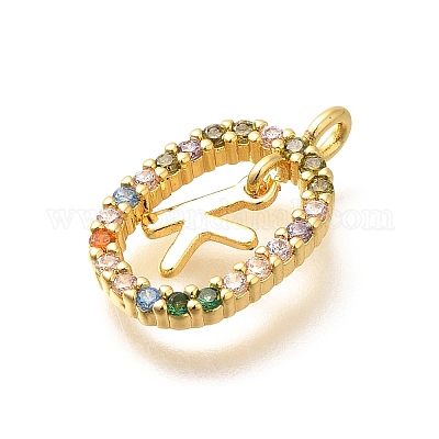 Латунные микро проложить кубического циркония подвески ZIRC-P123-01G-K02-1