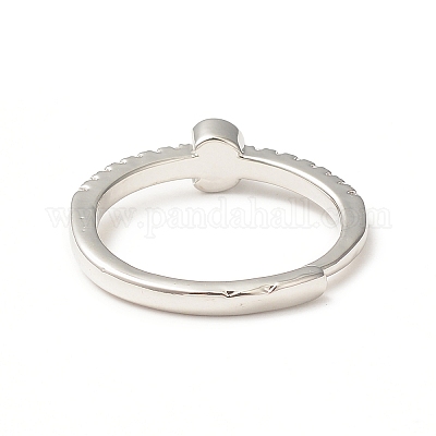 Прозрачное регулируемое кольцо с буквой из прозрачного циркония RJEW-C052-01P-C-1