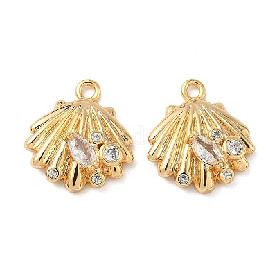 Подвески из прозрачных кубических цирконий с микропаве из океанической латуни KK-B160-42G-07-1