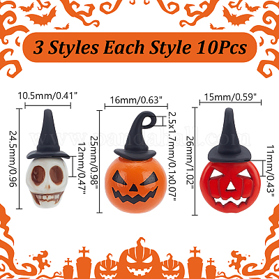 30 шт. 3 стиля подвески из синтетической бирюзы и сплава в стиле Хэллоуин FIND-AR0005-28-1