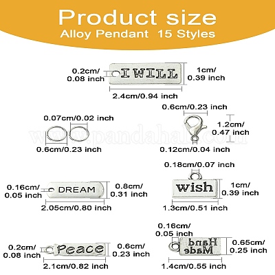 DIY вдохновляющее слово в тибетском стиле подвески из сплава наборы для изготовления брелоков DIY-YW0008-81-1
