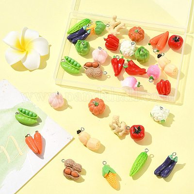 32 шт. 16 стиля подвески из смоляного железа RESI-FS0002-26-1