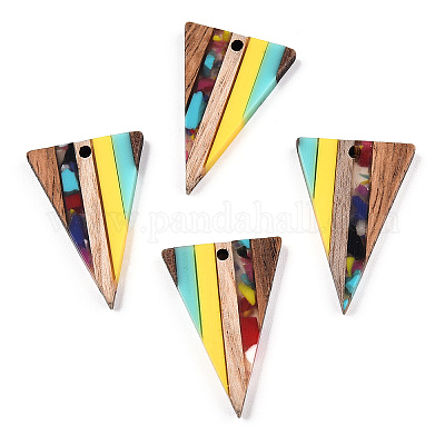 Подвески из прозрачной смолы и ореха RESI-TAC0017-50-B01-1