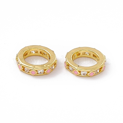 Покрытие стойки латунь эмаль кубический цирконий соединительные кольца KK-M231-25G-B-1