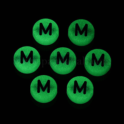 Светящиеся матовые акриловые бусины FACR-T008-02M-1