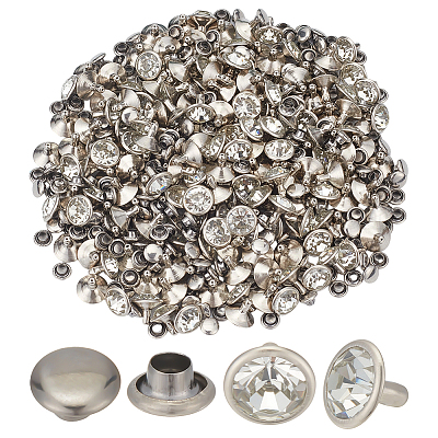 200 комплект латунных заклепок со стразами KK-ME0002-80-1