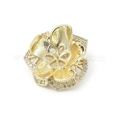 Латунные микро-паве прозрачные кубические цирконии европейские подвески-шармы KK-K297-57G-1