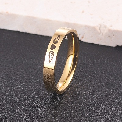 Кольца из нержавеющей стали 304 с узором в виде крыльев сердца FS-WGA5734-17-1