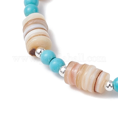 3шт. браслеты из натуральных пресноводных ракушек с бусинами BJEW-JB11804-1