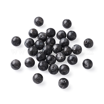 Натуральные лабрадоритовые круглые бусины G-FW0001-02-1