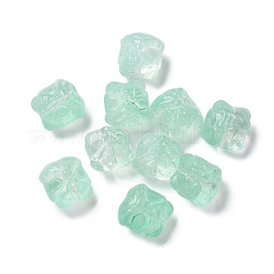 Выпечка расписные прозрачные стеклянные бусины GLAA-C035-01E-1