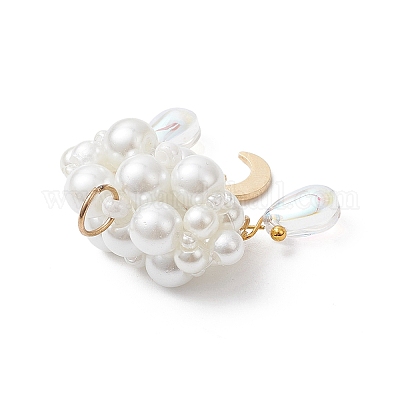 Подвески из перламутрового стекла с бусинами из жемчуга PALLOY-MZ01101-03-1