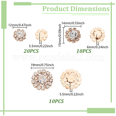 40 шт. 3 стиля цинковый сплав кристалл горный хрусталь кабошоны FIND-GA0007-04KCG-1